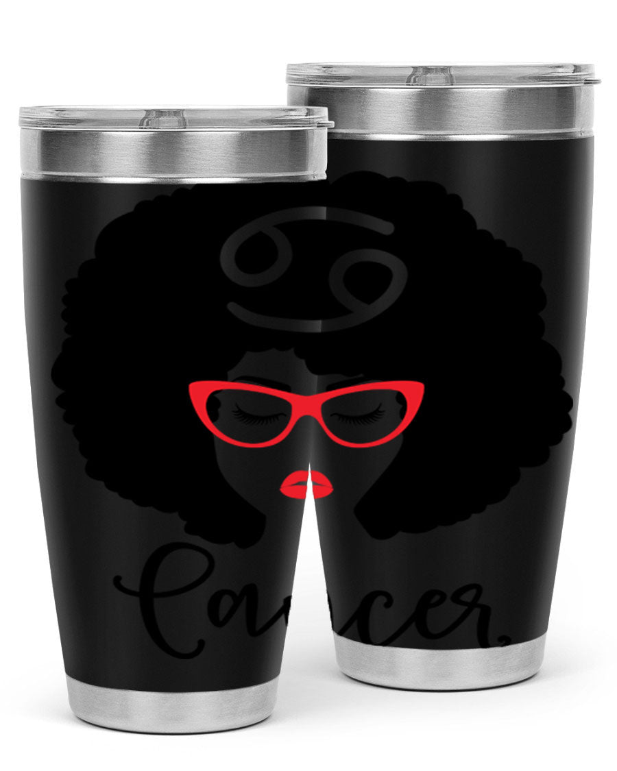 Cancer 164# Zodiac Tumbler in stainless steel with a sleek design, perfect for hot and cold beverages.