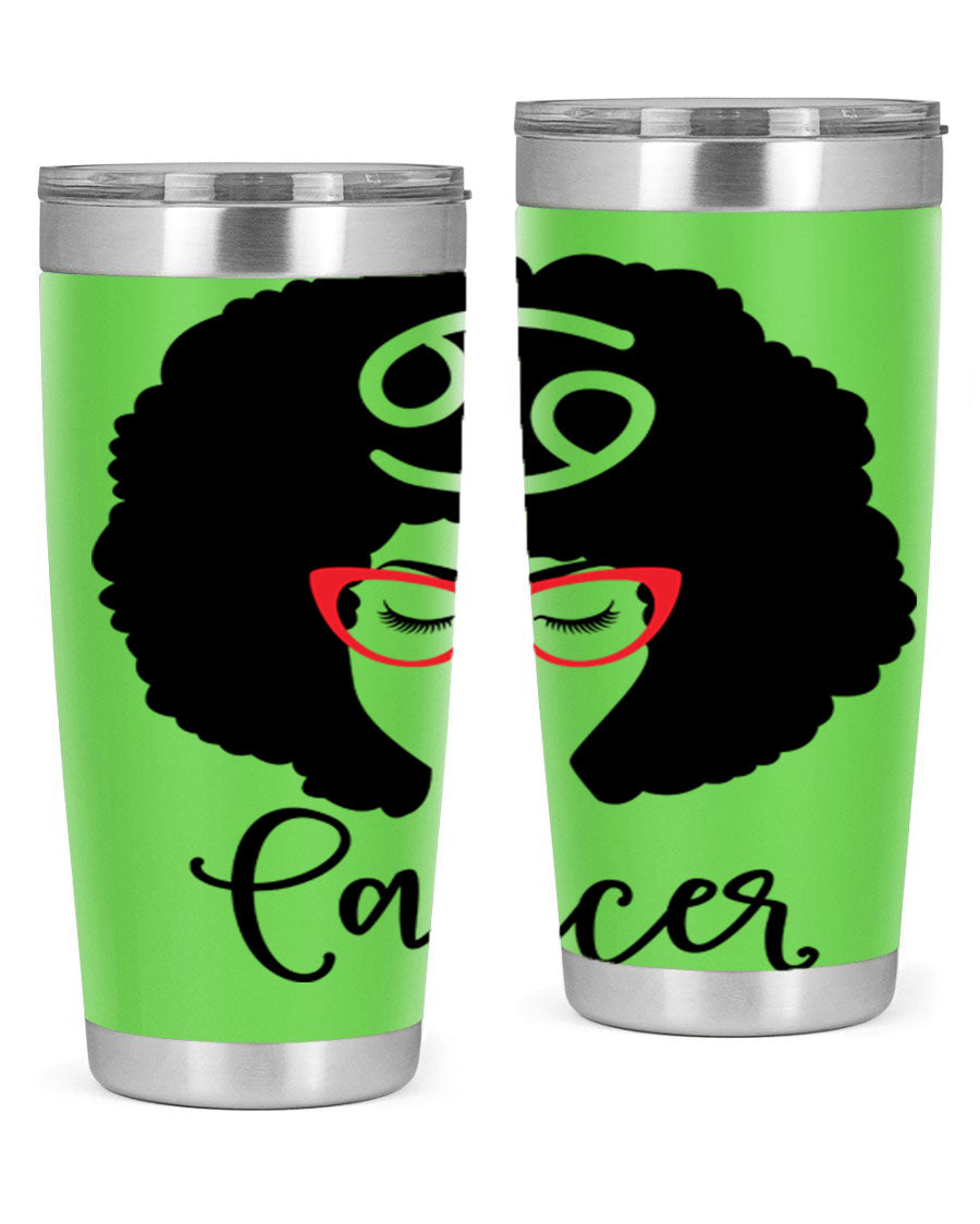 Cancer 164# Zodiac Tumbler in stainless steel with a sleek design, perfect for hot and cold beverages.