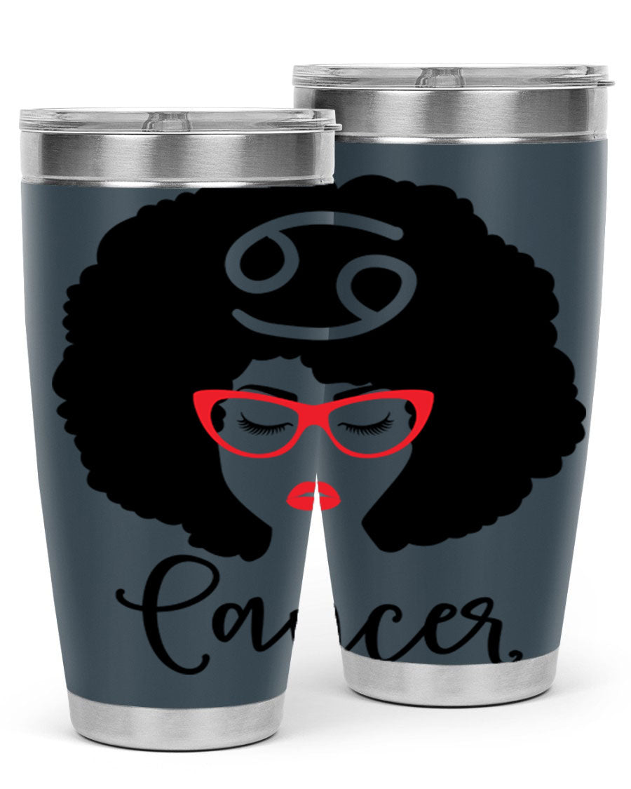 Cancer 164# Zodiac Tumbler in stainless steel with a sleek design, perfect for hot and cold beverages.