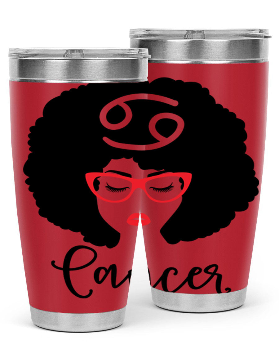 Cancer 164# Zodiac Tumbler in stainless steel with a sleek design, perfect for hot and cold beverages.