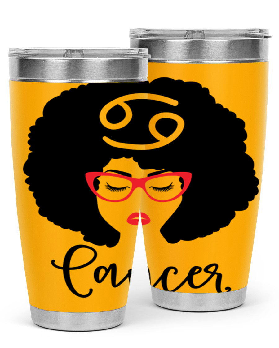 Cancer 164# Zodiac Tumbler in stainless steel with a sleek design, perfect for hot and cold beverages.