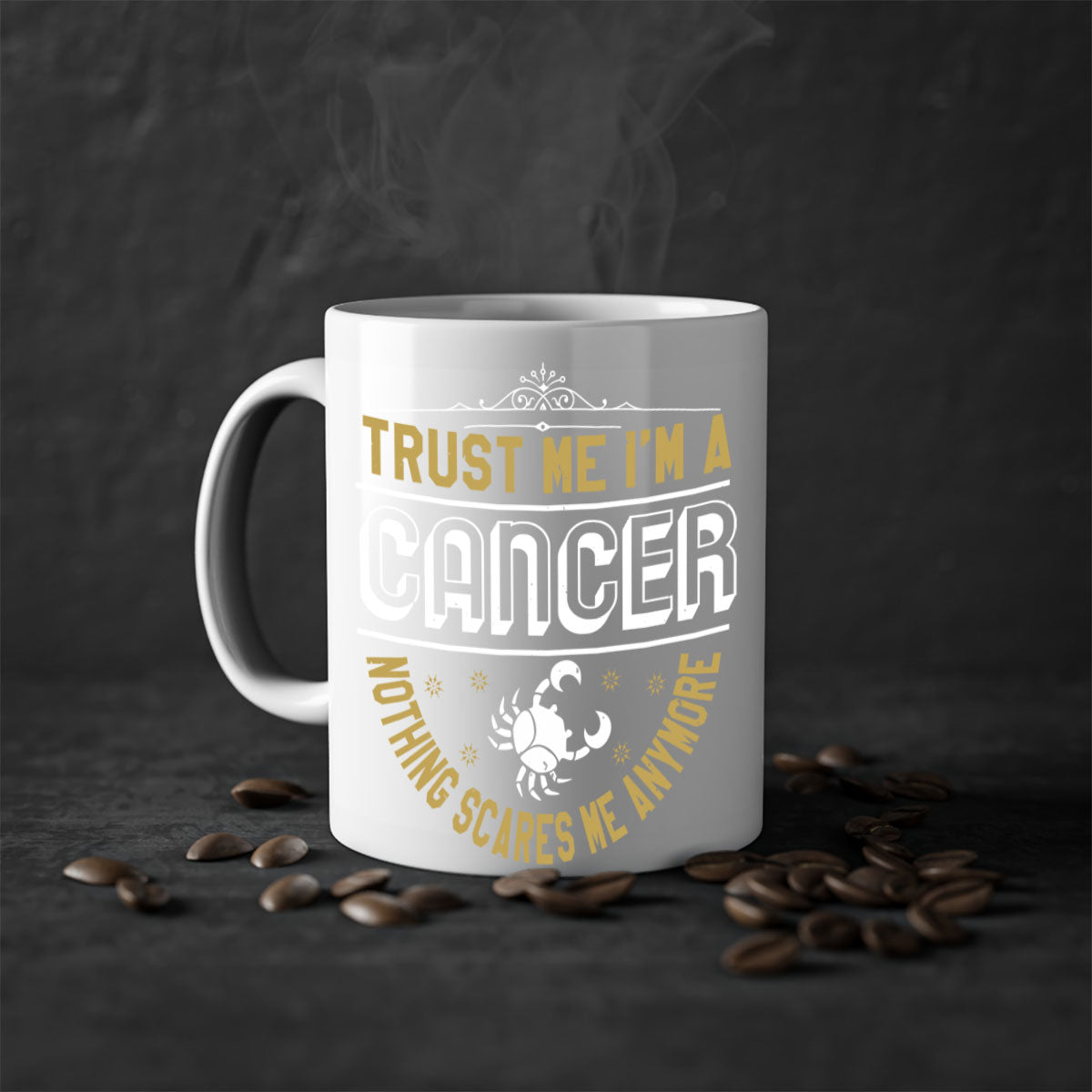 Cancer 177# Zodiac Mug with a glossy finish, featuring a colored handle and interior, available in five colors.