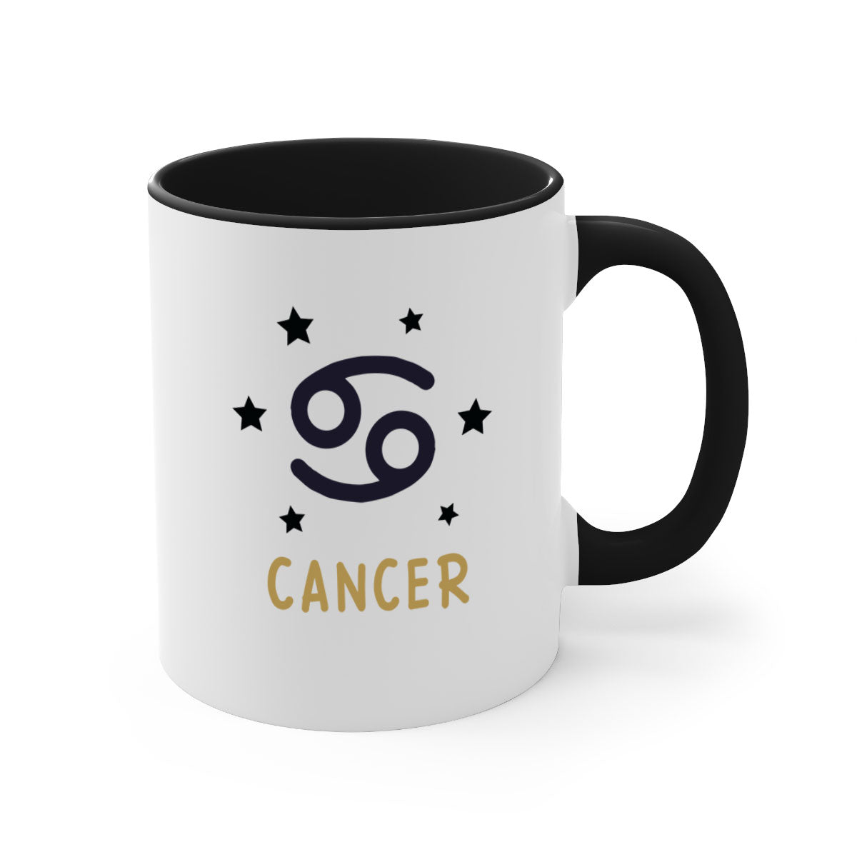 Cancer 172# Zodiac Mug with colorful handle and glossy finish, available in multiple colors and sizes.