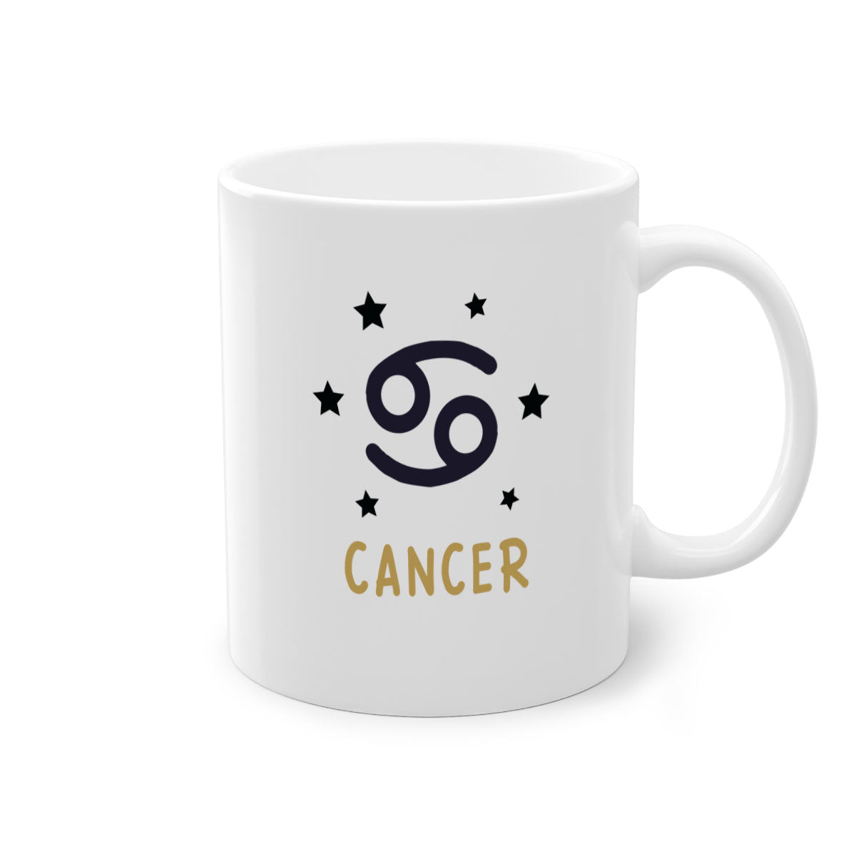 Cancer 172# Zodiac Mug with colorful handle and glossy finish, available in multiple colors and sizes.