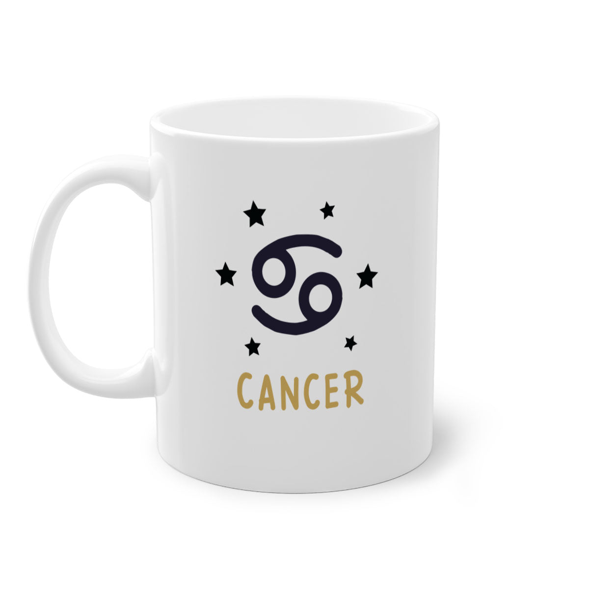 Cancer 172# Zodiac Mug with colorful handle and glossy finish, available in multiple colors and sizes.