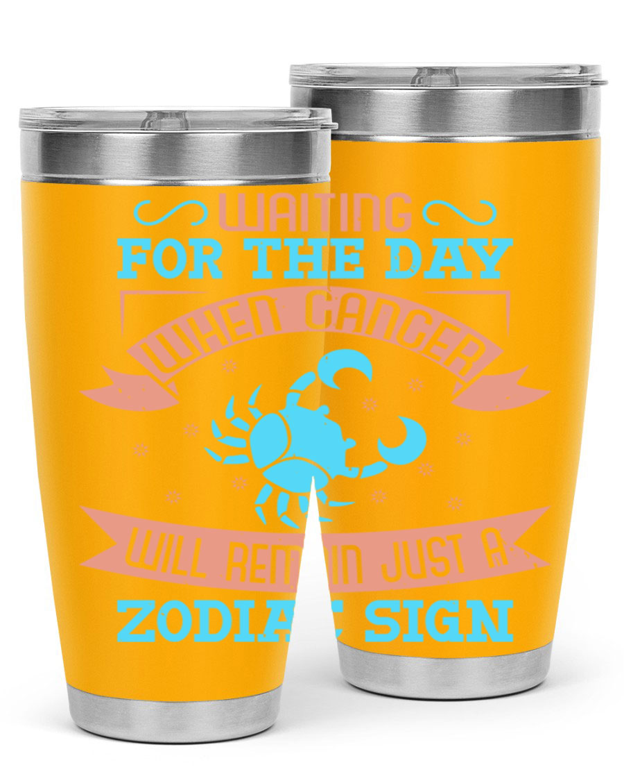 Cancer 178# Zodiac Tumbler in stainless steel with a sleek design, perfect for hot and cold beverages.