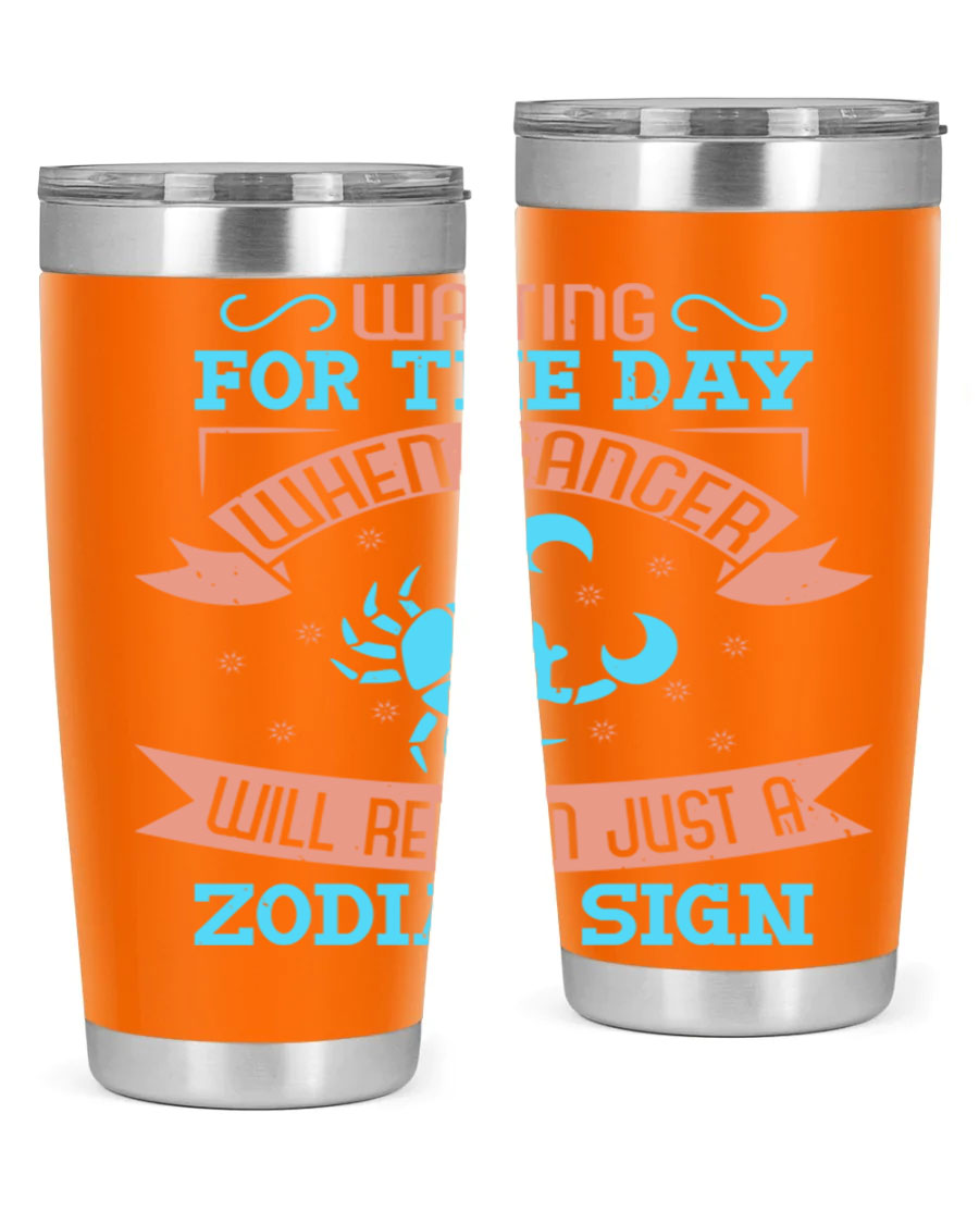 Cancer 178# Zodiac Tumbler in stainless steel with a sleek design, perfect for hot and cold beverages.