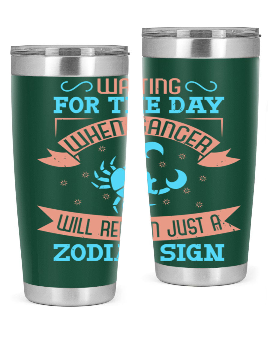 Cancer 178# Zodiac Tumbler in stainless steel with a sleek design, perfect for hot and cold beverages.