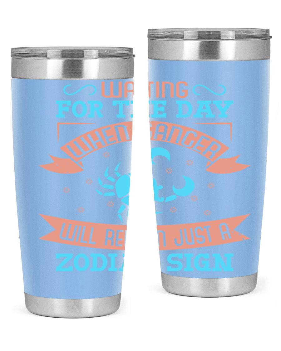 Cancer 178# Zodiac Tumbler in stainless steel with a sleek design, perfect for hot and cold beverages.