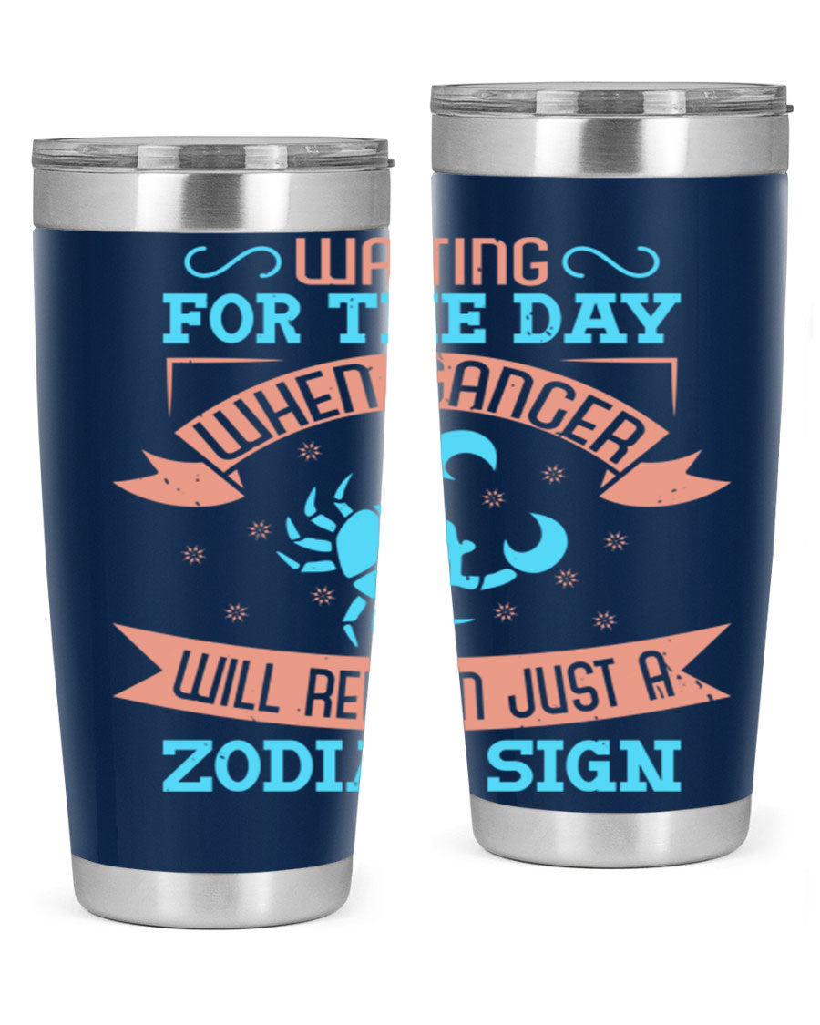 Cancer 178# Zodiac Tumbler in stainless steel with a sleek design, perfect for hot and cold beverages.