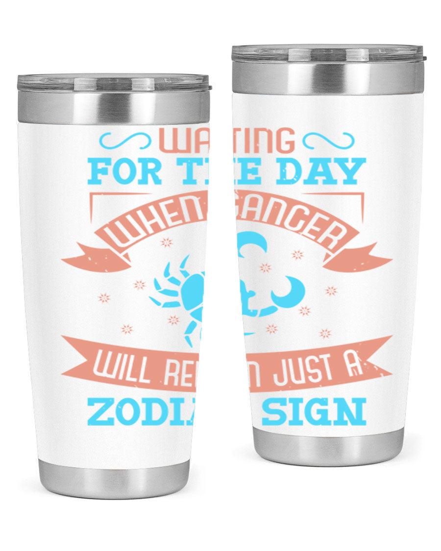 Cancer 178# Zodiac Tumbler in stainless steel with a sleek design, perfect for hot and cold beverages.