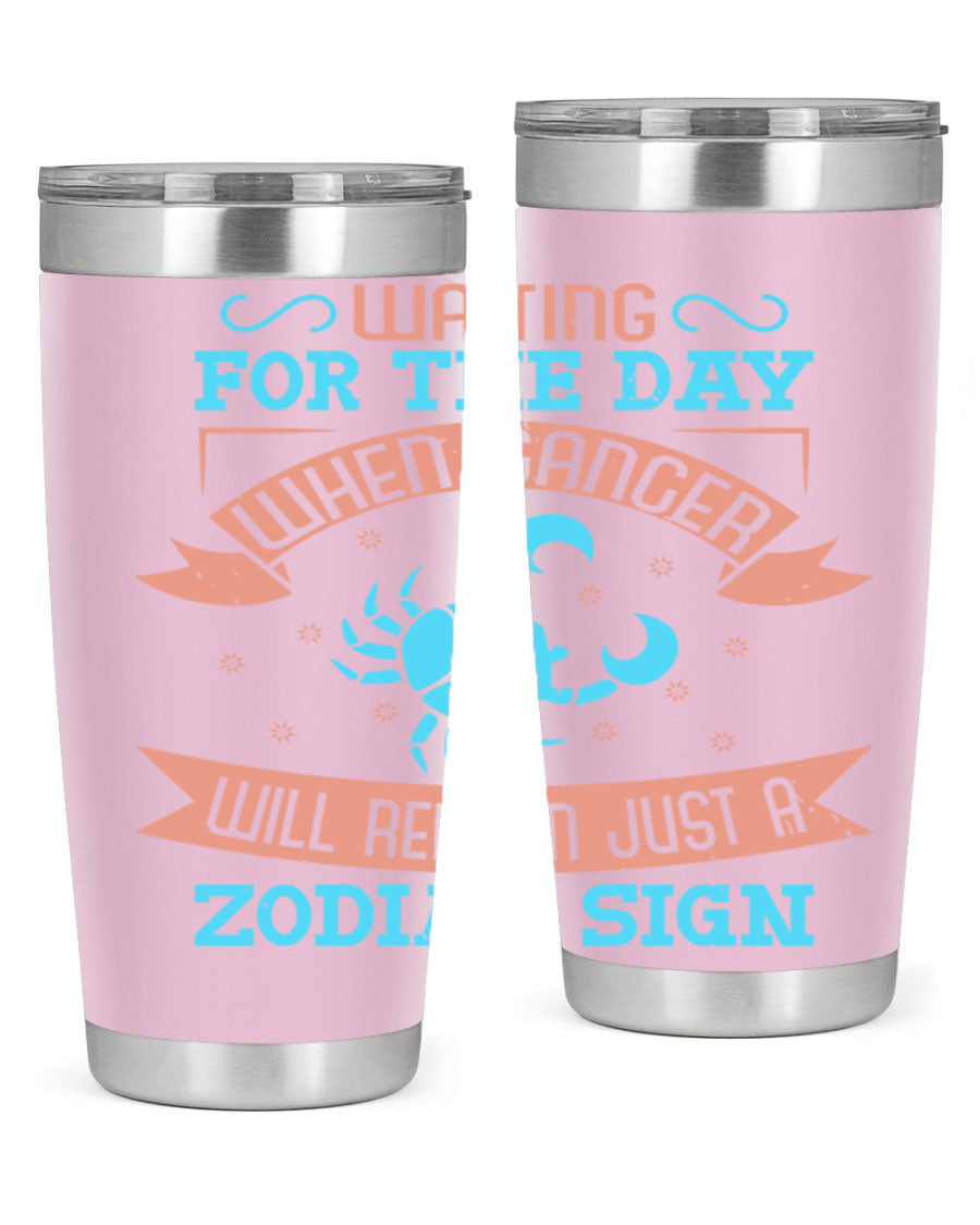 Cancer 178# Zodiac Tumbler in stainless steel with a sleek design, perfect for hot and cold beverages.