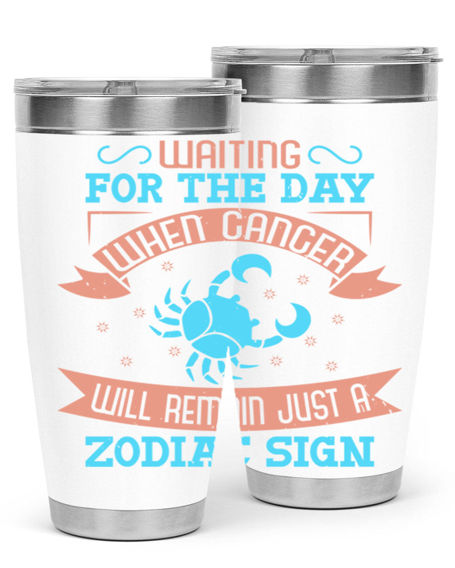 Cancer 178# Zodiac Tumbler in stainless steel with a sleek design, perfect for hot and cold beverages.