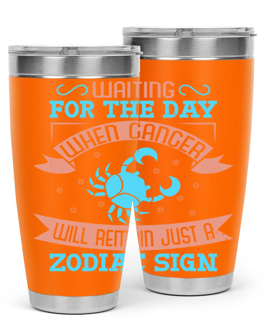 Cancer 178# Zodiac Tumbler in stainless steel with a sleek design, perfect for hot and cold beverages.