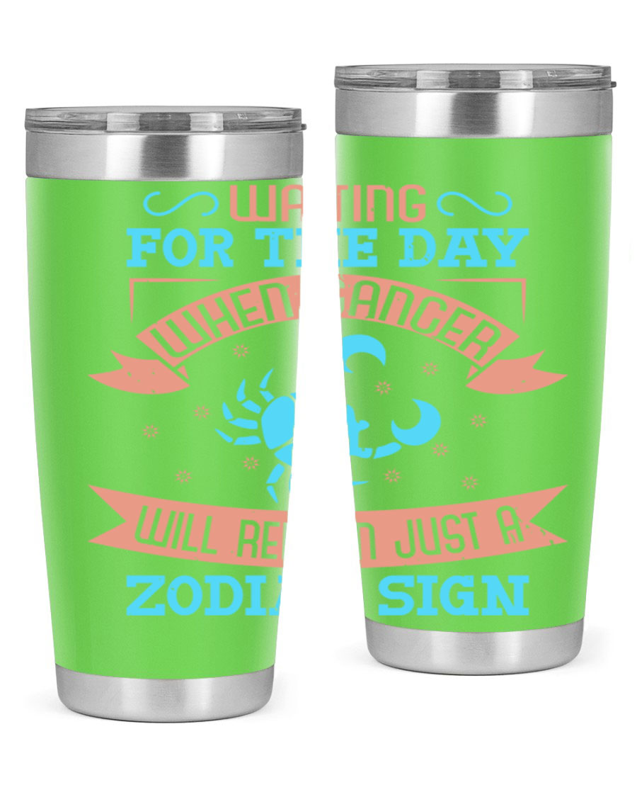 Cancer 178# Zodiac Tumbler in stainless steel with a sleek design, perfect for hot and cold beverages.