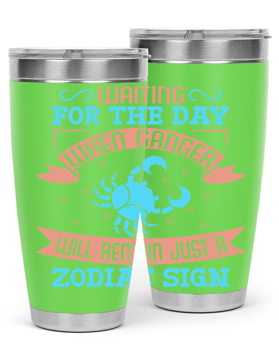 Cancer 178# Zodiac Tumbler in stainless steel with a sleek design, perfect for hot and cold beverages.