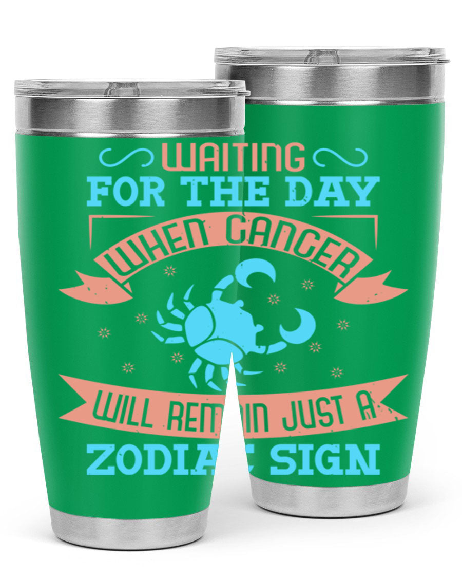 Cancer 178# Zodiac Tumbler in stainless steel with a sleek design, perfect for hot and cold beverages.