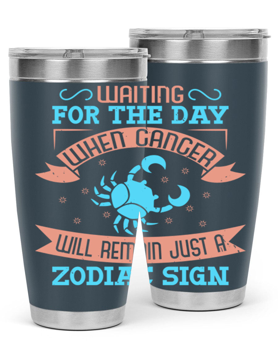 Cancer 178# Zodiac Tumbler in stainless steel with a sleek design, perfect for hot and cold beverages.