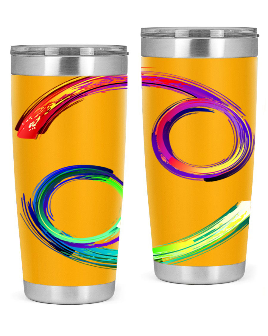 Cancer 560# Tumbler featuring a sleek design, double wall vacuum stainless steel, and a drink-thru lid, perfect for hot and cold beverages.