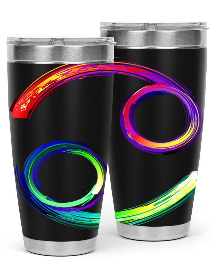 Cancer 560# Tumbler featuring a sleek design, double wall vacuum stainless steel, and a drink-thru lid, perfect for hot and cold beverages.