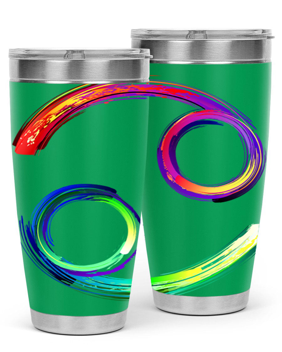 Cancer 560# Tumbler featuring a sleek design, double wall vacuum stainless steel, and a drink-thru lid, perfect for hot and cold beverages.