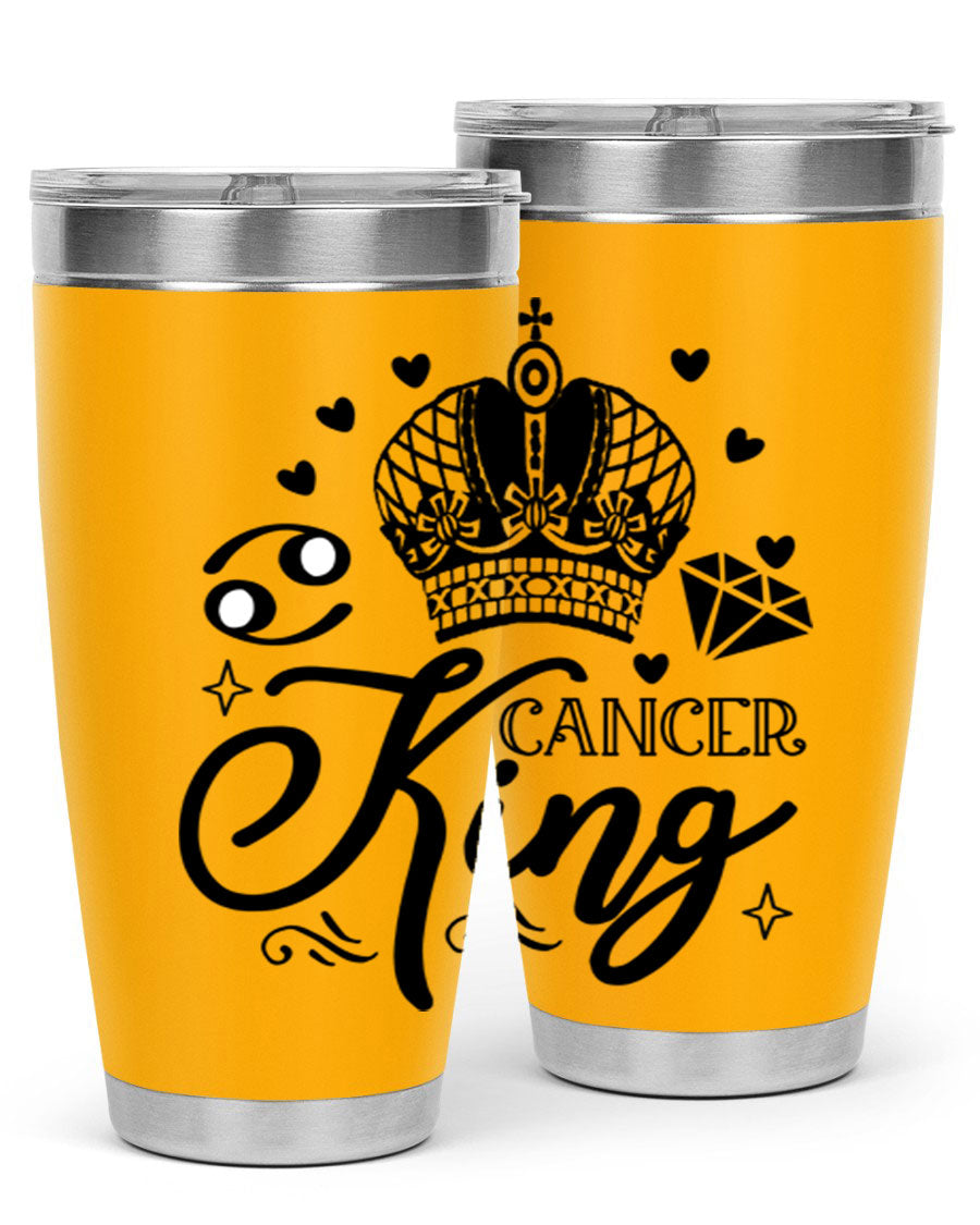 Cancer King 158# Zodiac Tumbler in stainless steel with a stylish design, perfect for hot and cold beverages.