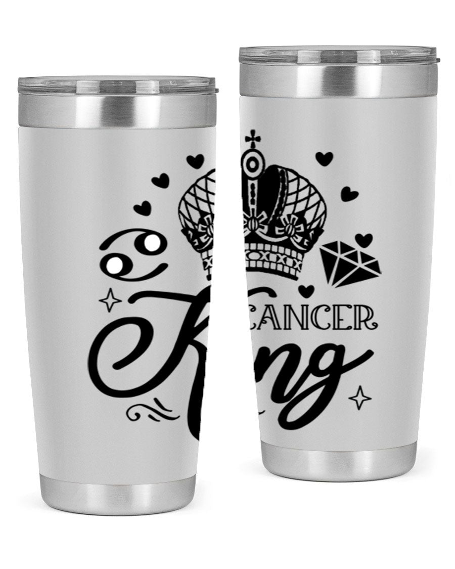 Cancer King 158# Zodiac Tumbler in stainless steel with a stylish design, perfect for hot and cold beverages.