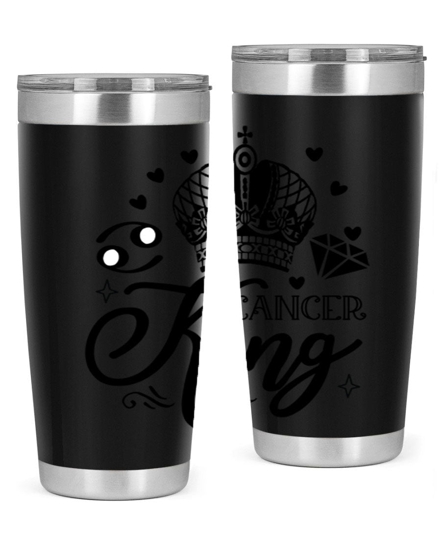 Cancer King 158# Zodiac Tumbler in stainless steel with a stylish design, perfect for hot and cold beverages.