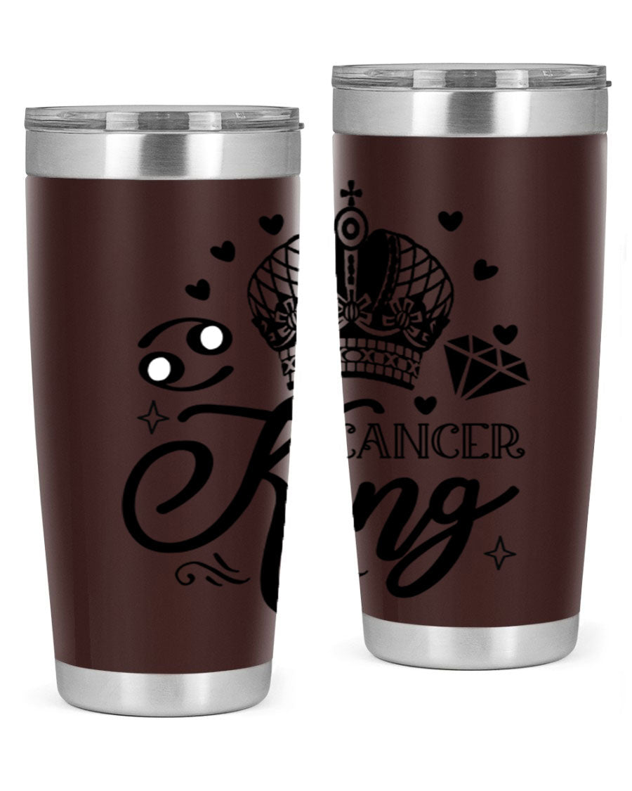 Cancer King 158# Zodiac Tumbler in stainless steel with a stylish design, perfect for hot and cold beverages.