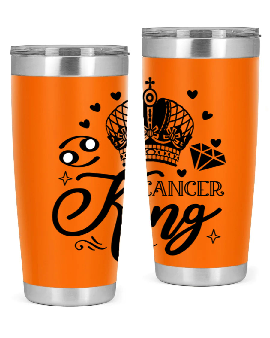 Cancer King 158# Zodiac Tumbler in stainless steel with a stylish design, perfect for hot and cold beverages.