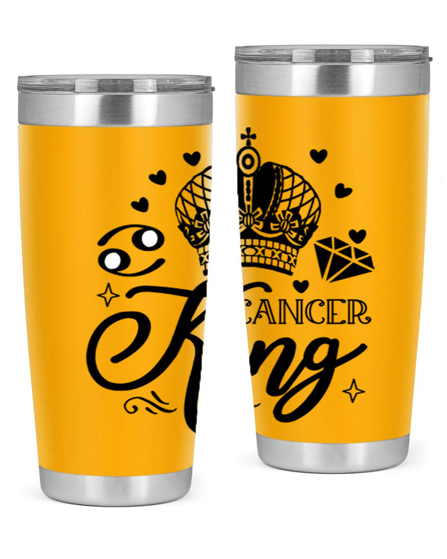 Cancer King 158# Zodiac Tumbler in stainless steel with a stylish design, perfect for hot and cold beverages.