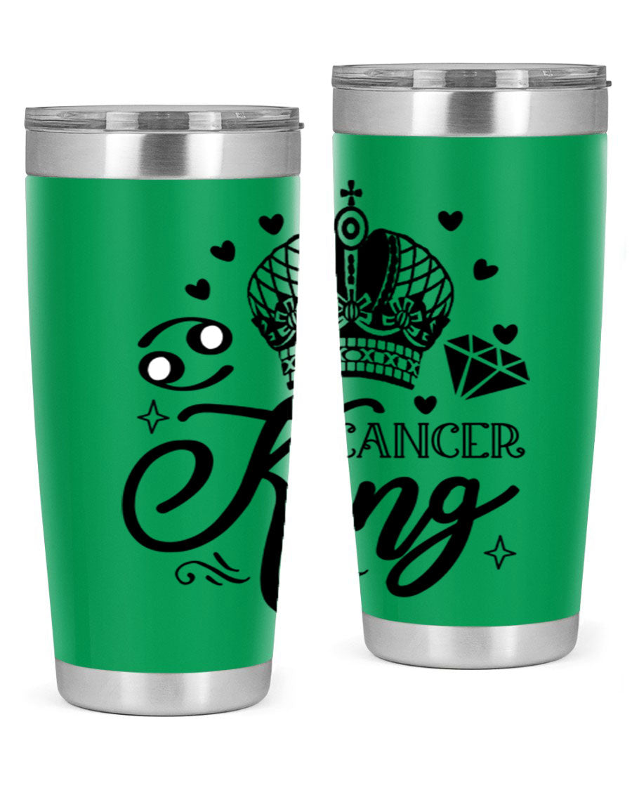 Cancer King 158# Zodiac Tumbler in stainless steel with a stylish design, perfect for hot and cold beverages.