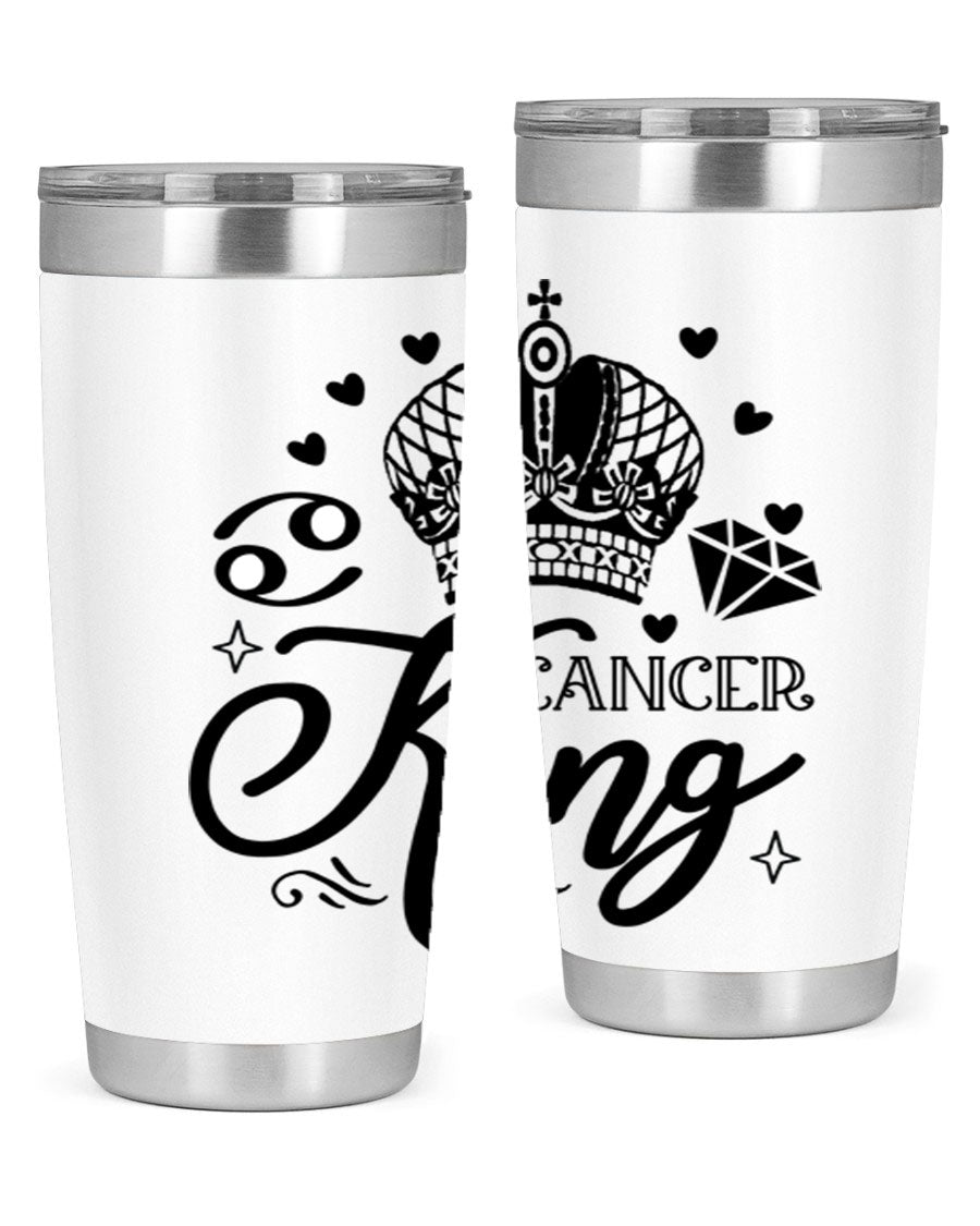 Cancer King 158# Zodiac Tumbler in stainless steel with a stylish design, perfect for hot and cold beverages.