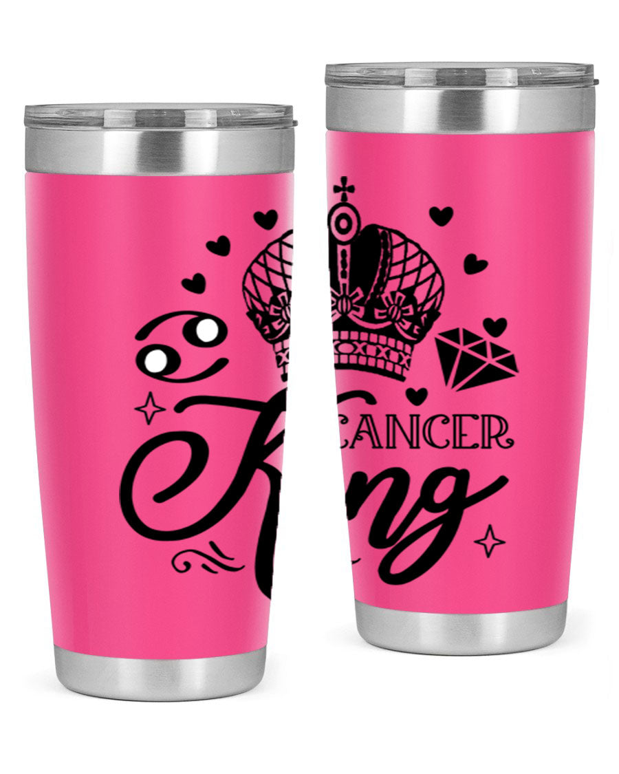 Cancer King 158# Zodiac Tumbler in stainless steel with a stylish design, perfect for hot and cold beverages.