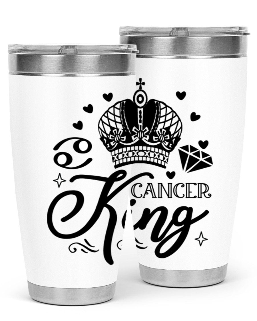 Cancer King 158# Zodiac Tumbler in stainless steel with a stylish design, perfect for hot and cold beverages.