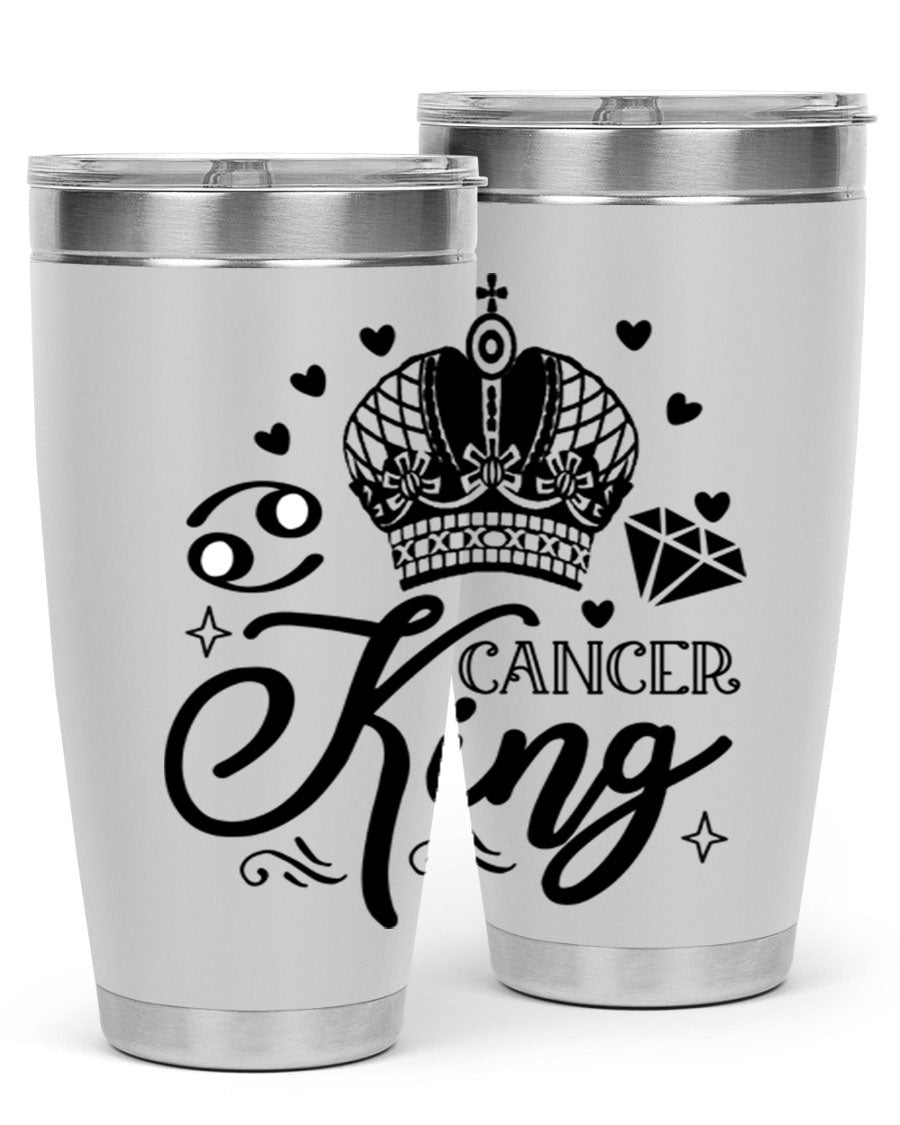 Cancer King 158# Zodiac Tumbler in stainless steel with a stylish design, perfect for hot and cold beverages.