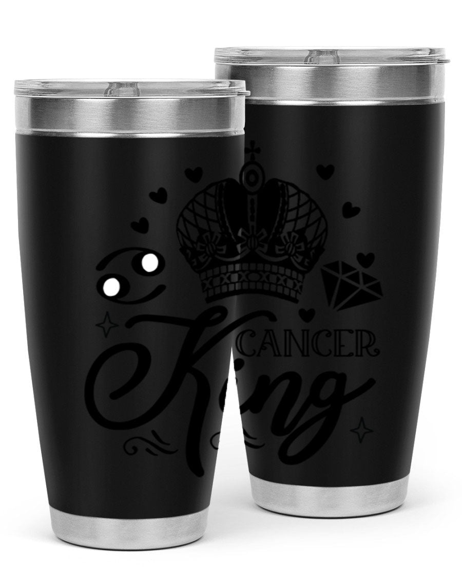 Cancer King 158# Zodiac Tumbler in stainless steel with a stylish design, perfect for hot and cold beverages.