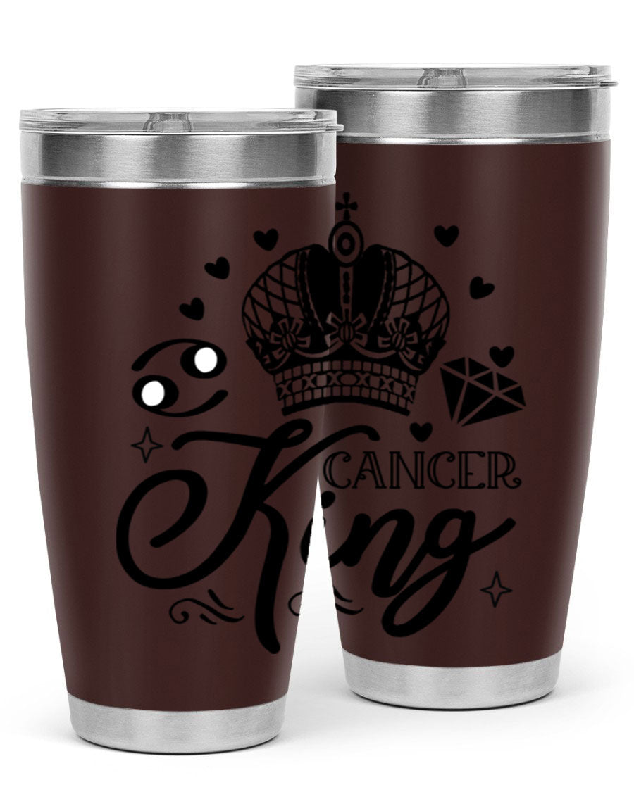 Cancer King 158# Zodiac Tumbler in stainless steel with a stylish design, perfect for hot and cold beverages.