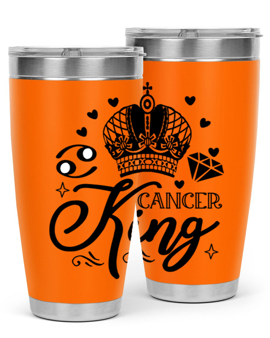 Cancer King 158# Zodiac Tumbler in stainless steel with a stylish design, perfect for hot and cold beverages.