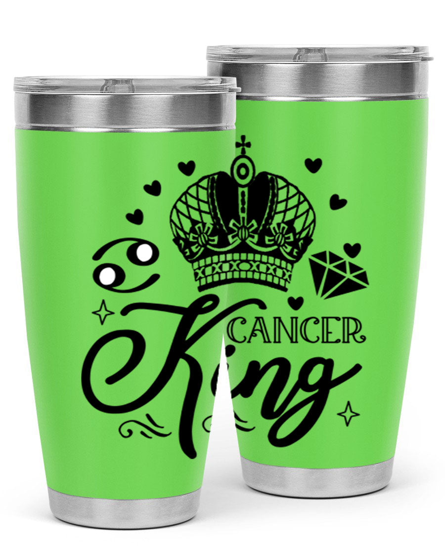 Cancer King 158# Zodiac Tumbler in stainless steel with a stylish design, perfect for hot and cold beverages.