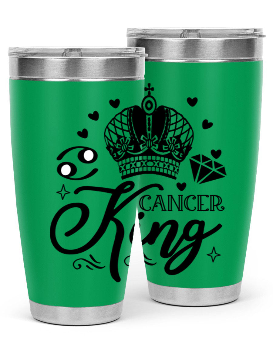 Cancer King 158# Zodiac Tumbler in stainless steel with a stylish design, perfect for hot and cold beverages.