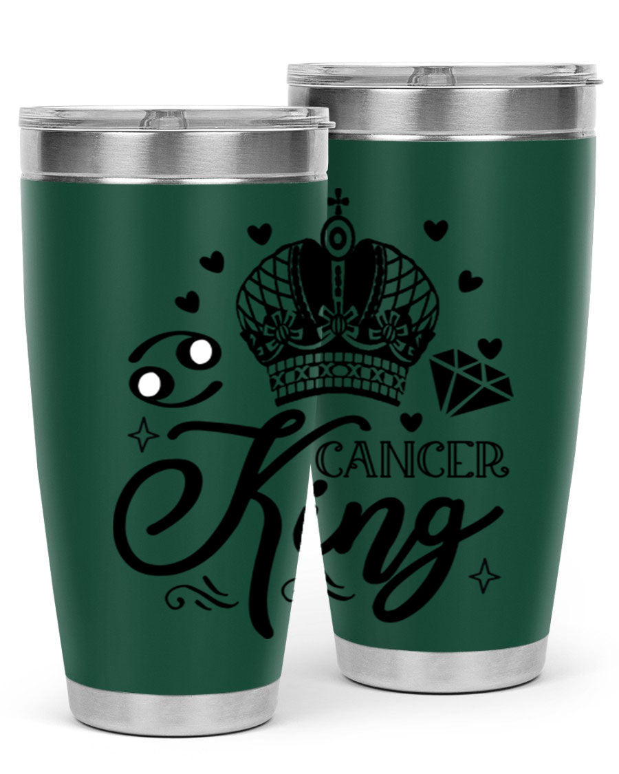 Cancer King 158# Zodiac Tumbler in stainless steel with a stylish design, perfect for hot and cold beverages.