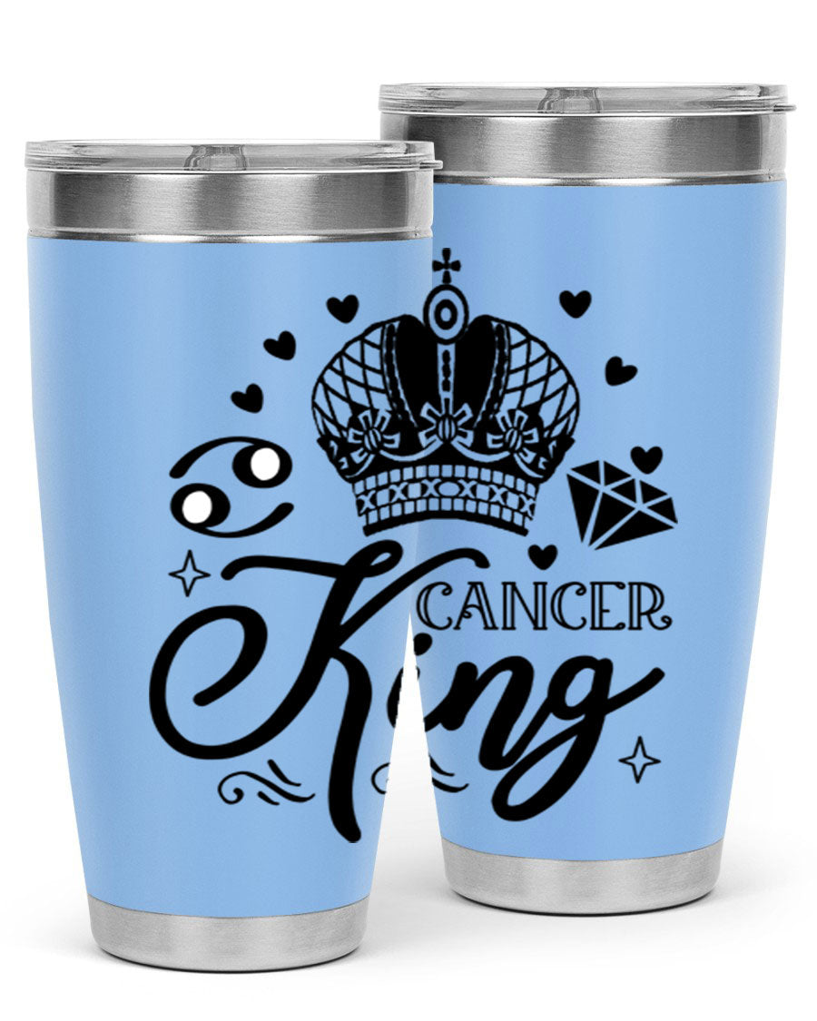 Cancer King 158# Zodiac Tumbler in stainless steel with a stylish design, perfect for hot and cold beverages.