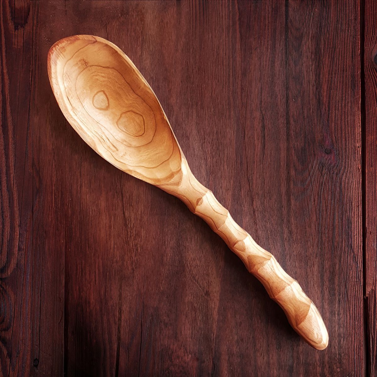 Chef Spoon and Wooden Spatula Combo Set with SpoonButta Conditioner, showcasing handcrafted cherry wood utensils.