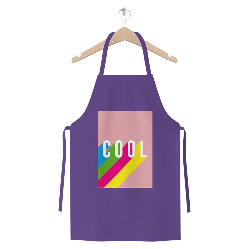 Cool Premium Jersey Apron made from heavyweight cotton twill, featuring self-fabric ties and available in various colors.