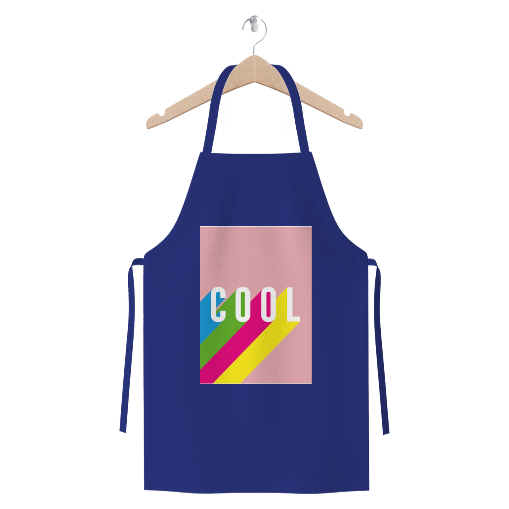 Cool Premium Jersey Apron made from heavyweight cotton twill, featuring self-fabric ties and available in various colors.