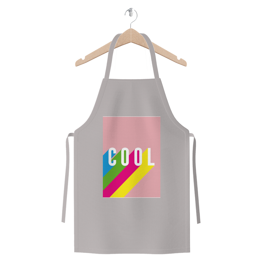 Cool Premium Jersey Apron made from heavyweight cotton twill, featuring self-fabric ties and available in various colors.