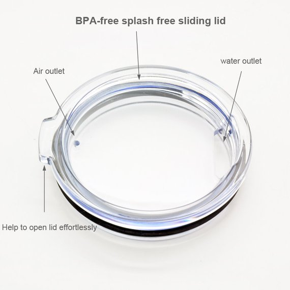 BPA-free spill-proof sliding lid.