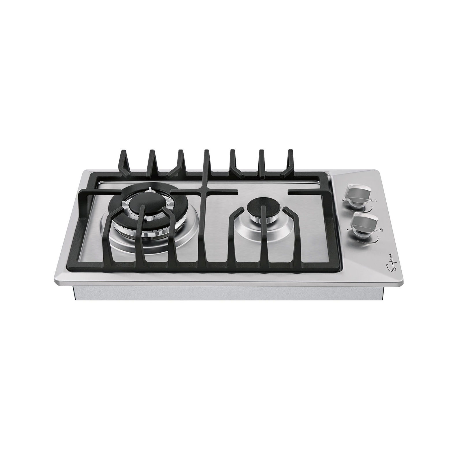 Empava 12 inch Stainless Steel Gas Cooktop with four burners and sleek design, perfect for modern kitchens.