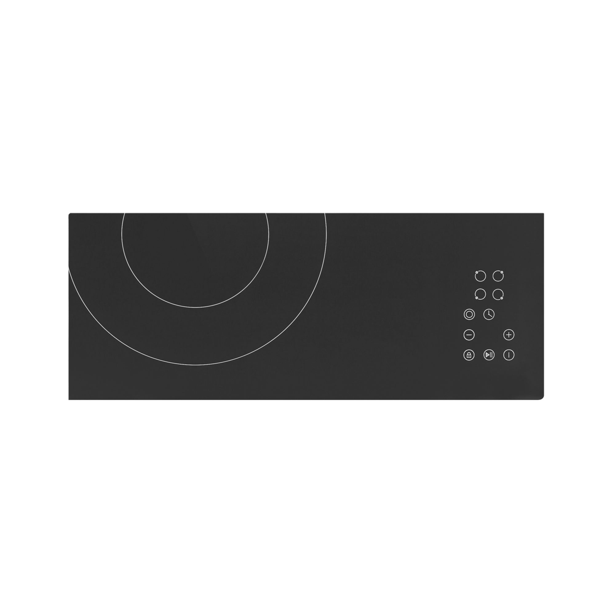 Empava 30 Inch Black Electric Radiant Cooktop with four burners and sleek black glass surface, designed for modern kitchens.